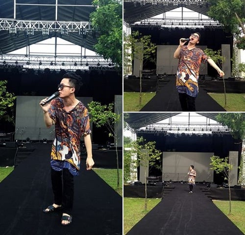 Tùng Dương chuẩn bị biểu diễn tại tại Huế "Rehearsal mà đã máu rồi. Tập xong đi tắm nước nóng để tối hát cho máu".